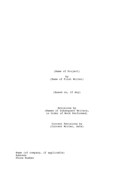 Ep 1 LILAC Shooting Script 29 03 07 Title Page