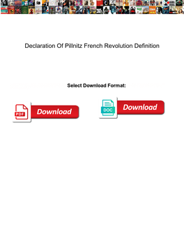 Declaration of Pillnitz French Revolution Definition