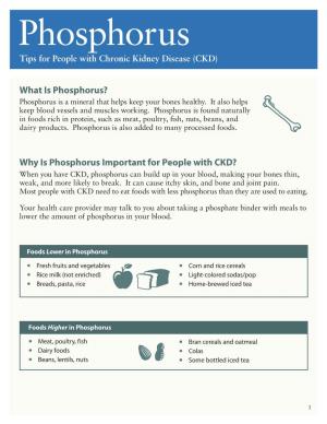 Phosphorus Tips for People with Chronic Kidney Disease (CKD)