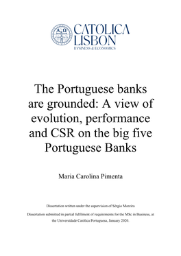 A View of Evolution, Performance and CSR on the Big Five Portuguese Banks