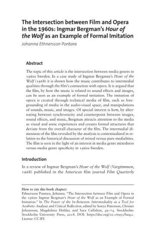 Intermediality As a Tool for Aesthetic Analysis and Critical Reflection, Edited by Sonya Petersson, Christer Johansson, Magdalena Holdar, and Sara Callahan, 49–74