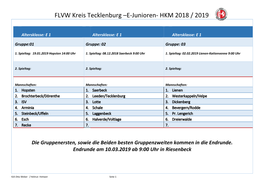 FLVW Kreis Tecklenburg –E-Junioren- HKM 2018 / 2019