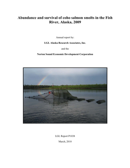 Abundance and Survival of Coho Salmon Smolts in the Fish River, Alaska, 2009