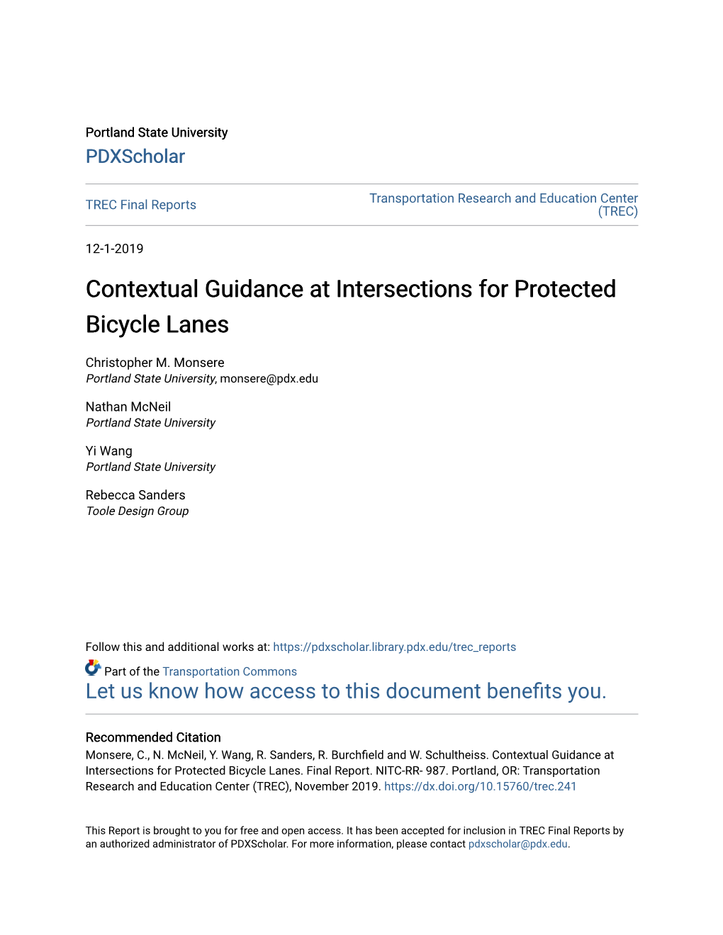 Contextual Guidance at Intersections for Protected Bicycle Lanes