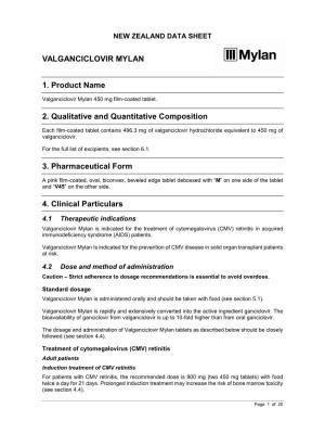VALGANCICLOVIR MYLAN 1. Product Name 2. Qualitative And