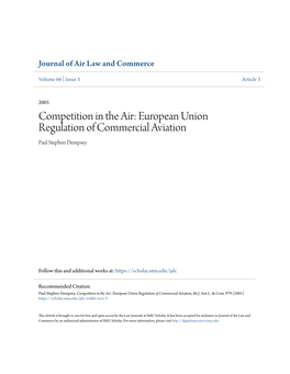 European Union Regulation of Commercial Aviation Paul Stephen Dempsey