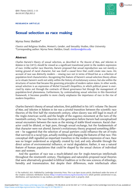 Sexual Selection As Race Making