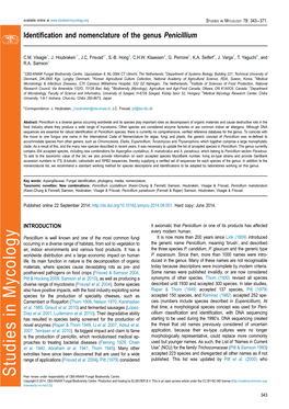 Identification and Nomenclature of the Genus Penicillium