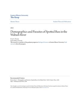 Demographics and Parasites of Spotted Bass in the Wabash River Evan C