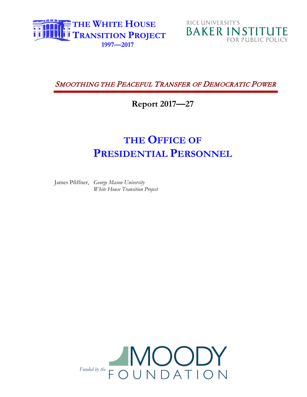 The Office of Presidential Personnel