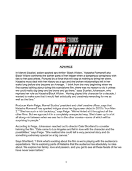Natasha Romanoff Aka Black Widow Confronts the Darker Parts of Her Ledger When a Dangerous Conspiracy with Ties to Her Past Arises