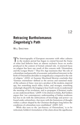 12 Retracing Bartholomaeus Ziegenbalg's Path