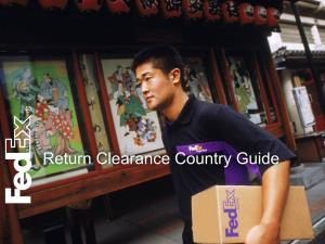 Return Clearance Country Guide Canada Type of Return Export Requirements from Canada Import Requirements Into Canada