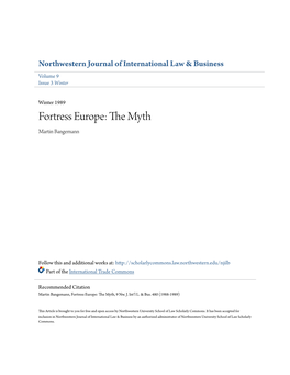 Fortress Europe: the Ym Th Martin Bangemann