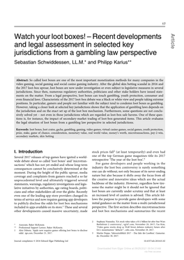 Downloaded from Elgar Online at 09/25/2021 09:54:31AM Via Free Access 18 Interactive Entertainment Law Review, 2018, Vol.1, No