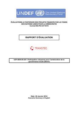 Evaluation Report Standard Format