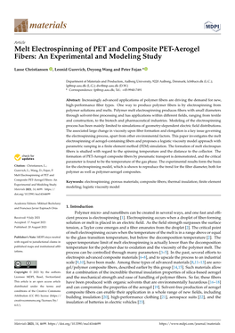 Melt Electrospinning of PET and Composite PET-Aerogel Fibers: an Experimental and Modeling Study