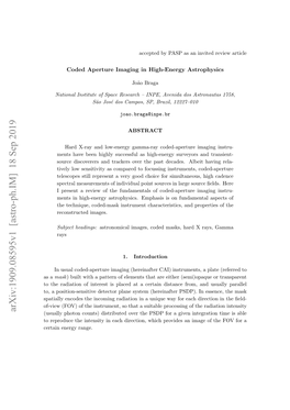 Coded Aperture Imaging in High-Energy Astrophysics
