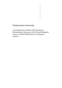 Parliamentary Immunity