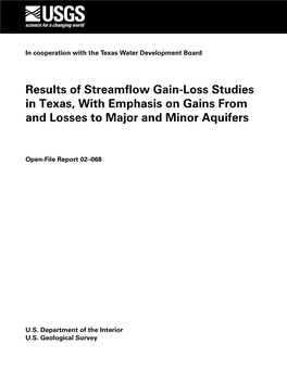 Results of Streamflow Gain-Loss Studies in Texas, with Emphasis on Gains from and Losses to Major and Minor Aquifers