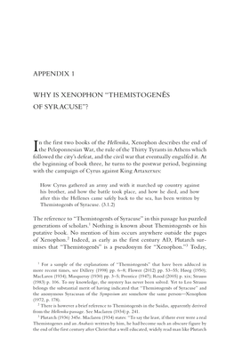 Appendix 1 Why Is Xenophon “Themistogen Ēs Of