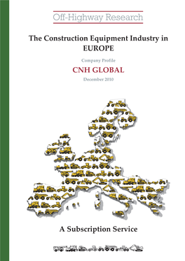 A Subscription Service the Construction Equipment Industry in EUROPE CNH GLOBAL