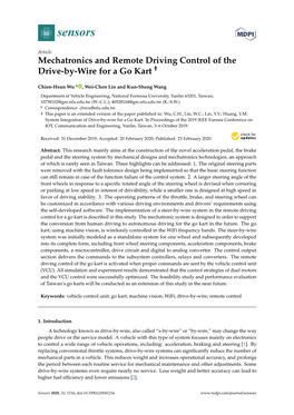 Mechatronics and Remote Driving Control of the Drive-By-Wire for a Go Kart