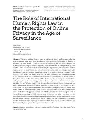 The Role of International Human Rights Law in the Protection of Online Privacy in the Age of Surveillance