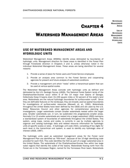 Chapter 4, Watershed Management Areas