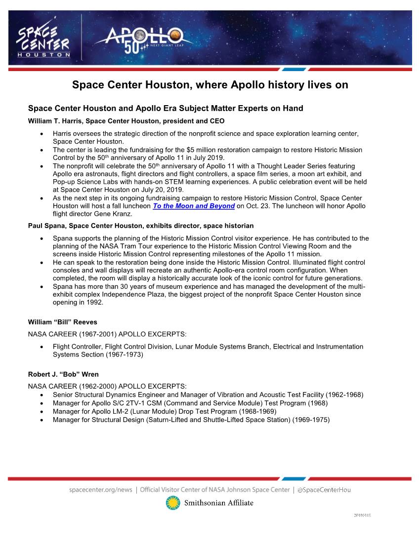 Space Center Houston, Where Apollo History Lives On