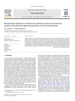 Morphological Differences Between the Eyeballs of Nocturnal and Diurnal Amniotes Revisited from Optical Perspectives of Visual Environments