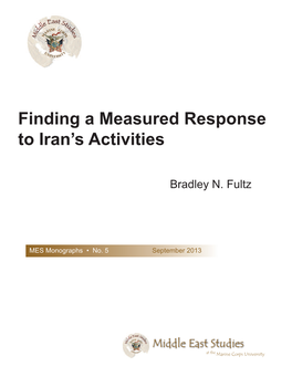 Finding a Measured Response to Iran's Activities