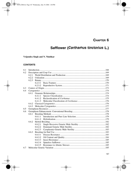 Safflower (Carthamus Tinctorius L.) 169