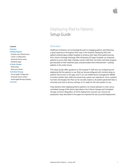 Deploying Ipad to Patients Setup Guide