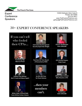 30+ EXPERT CONFERENCE SPEAKERS If You Can't Tell Who