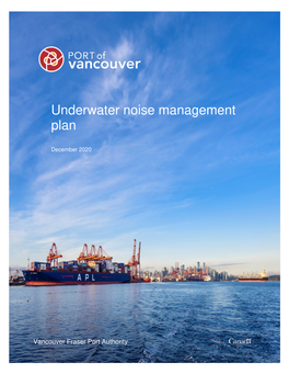 Underwater Noise Management Plan