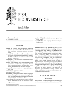 Fish, Biodiversity Of