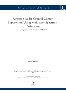 Airborne Radar Ground Clutter Suppression Using Multitaper Spectrum Estimation Comparison with Traditional Method