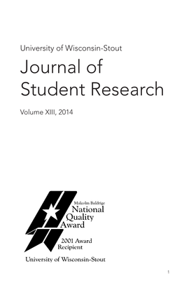 University of Wisconsin-Stout Journal of Student Research