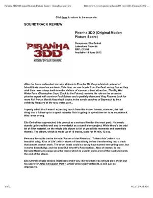 Piranha 3DD (Original Motion Picture Score) - Soundtrack Review