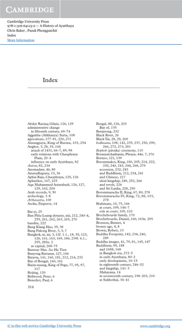 Cambridge University Press 978-1-316-64113-2 — a History of Ayutthaya Chris Baker , Pasuk Phongpaichit Index More Information