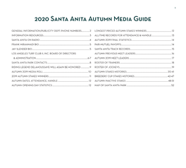 2020 Autumn Meet Media Guide