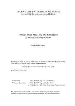 Physics-Based Modeling and Simulation of Musculoskeletal Robots