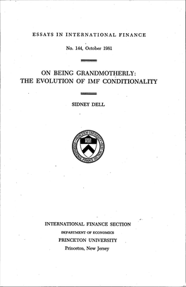 The Evolution of Imf Conditionality