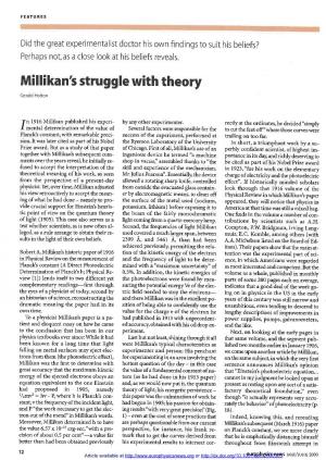 Millikan's Struggle with Theory