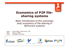 Economics of P2P File- Sharing Systems
