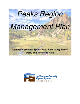 Peaks Region Management Plan