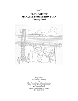 CLAY COUNTY MANATEE PROTECTION PLAN January 2006