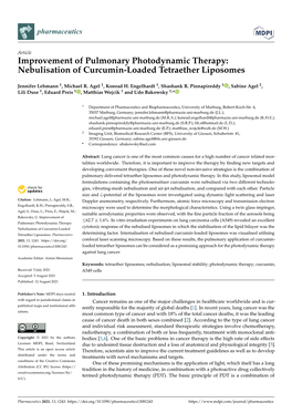 Improvement of Pulmonary Photodynamic Therapy: Nebulisation of Curcumin-Loaded Tetraether Liposomes