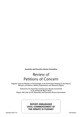 Review of Petitions of Concern
